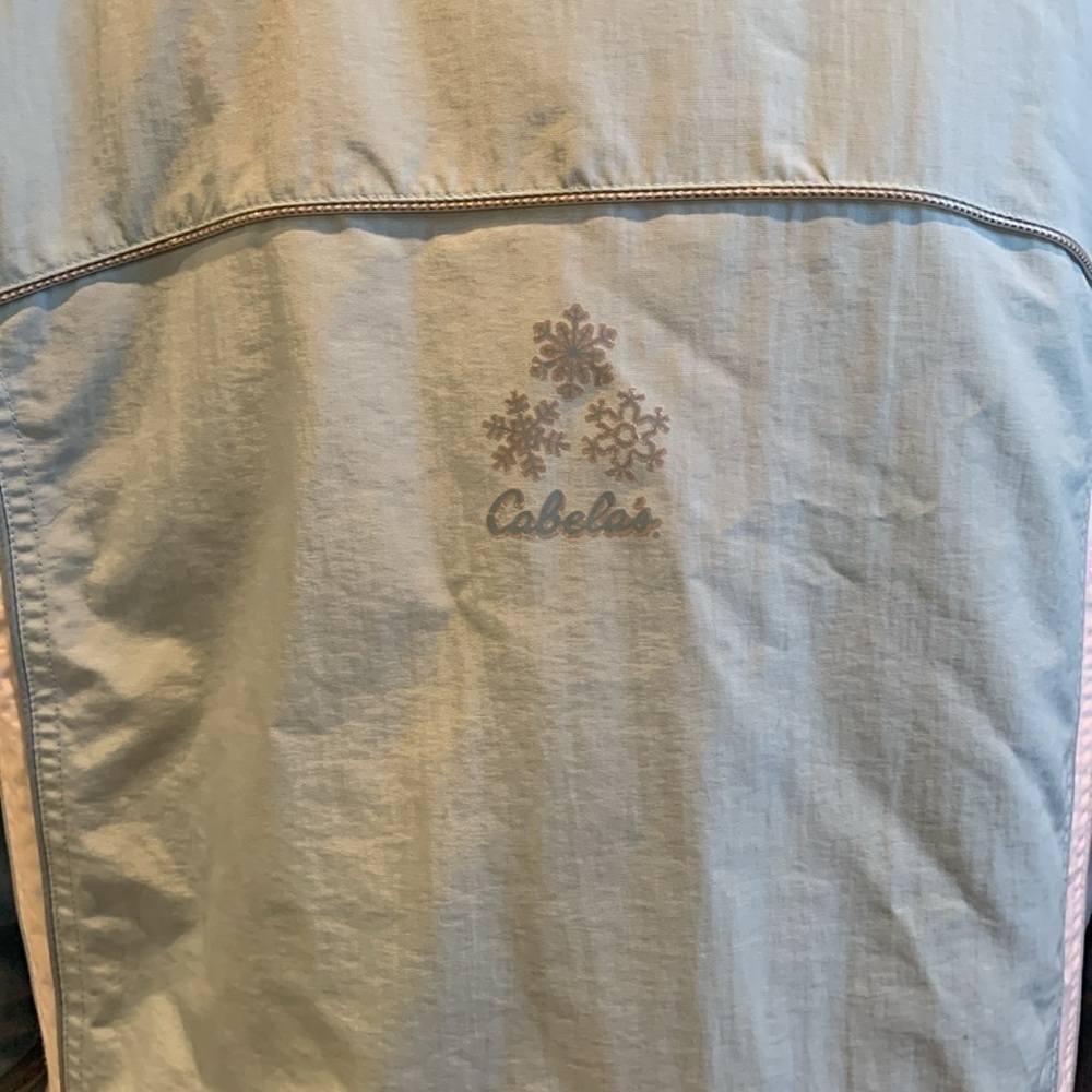 Cabela’s Puffer Blue & White Full Zipper Jacket W/Removable Hood Size XL - Picture 7 of 17